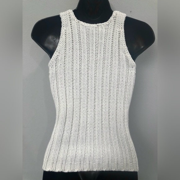 The Limited Chunky Wool Cableknit Cutaway Sleeveless Sweater Vest Pullover XS - Picture 6 of 7